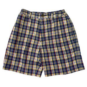 Polo Jeans Co. Ralph Lauren Boys Plaid Shorts Size 6 Blue Preppy Lakeside Summer
